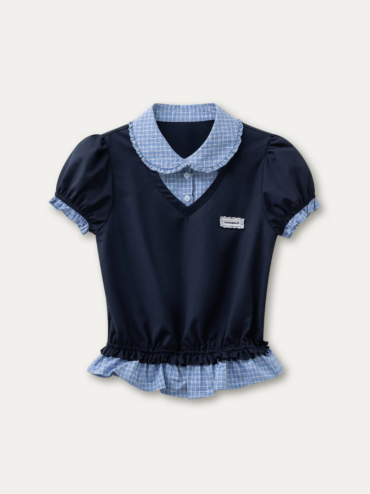 MIU Style Layered-effect Blouse