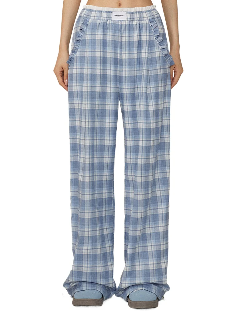 Fake Two-piece Lace Wide-leg Pants