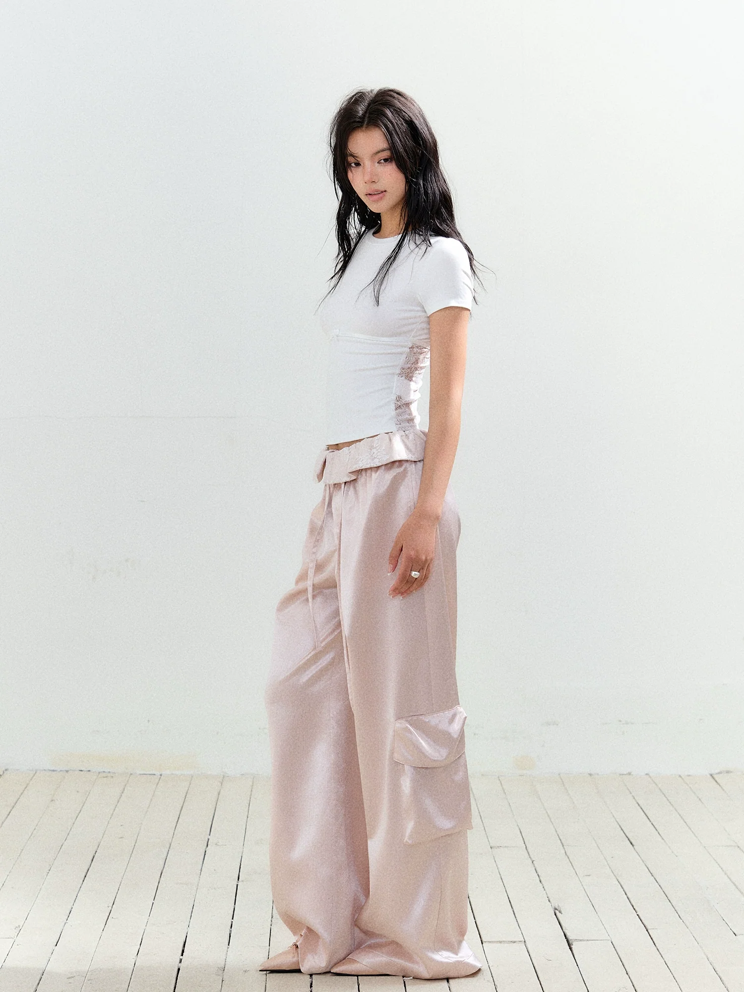 Lace Large Pocket Utility Pants