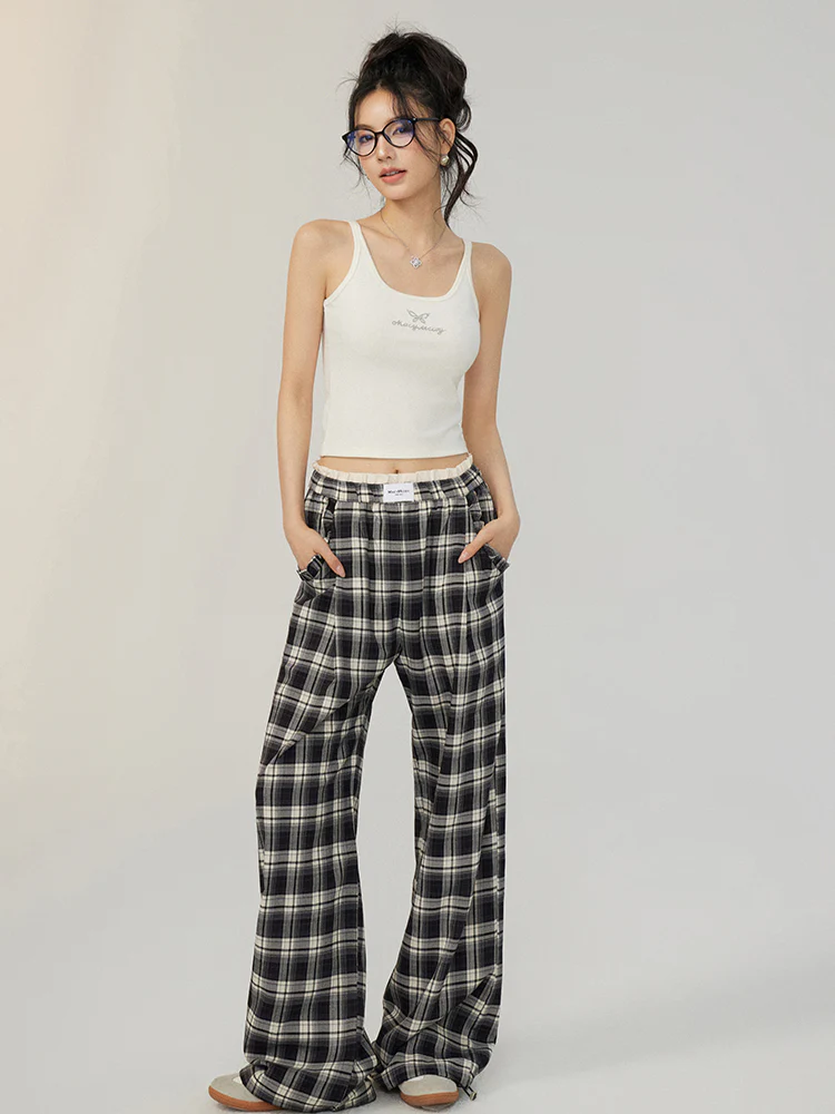 Fake Two-piece Lace Wide-leg Pants