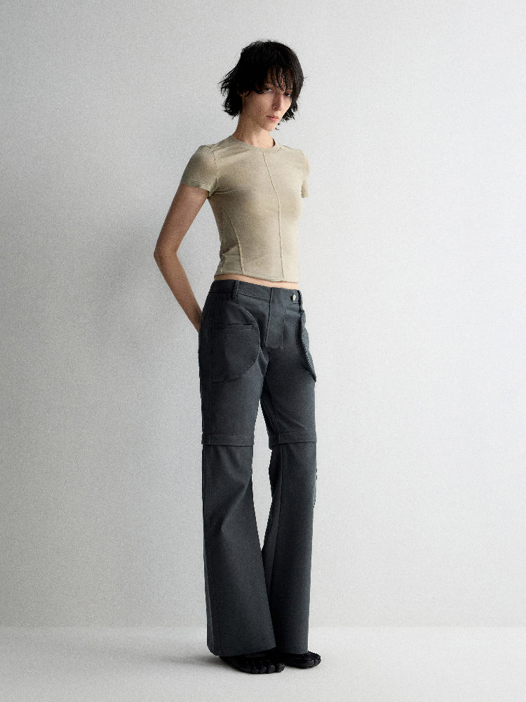 Two-in-One Removable Flared Casual Pants