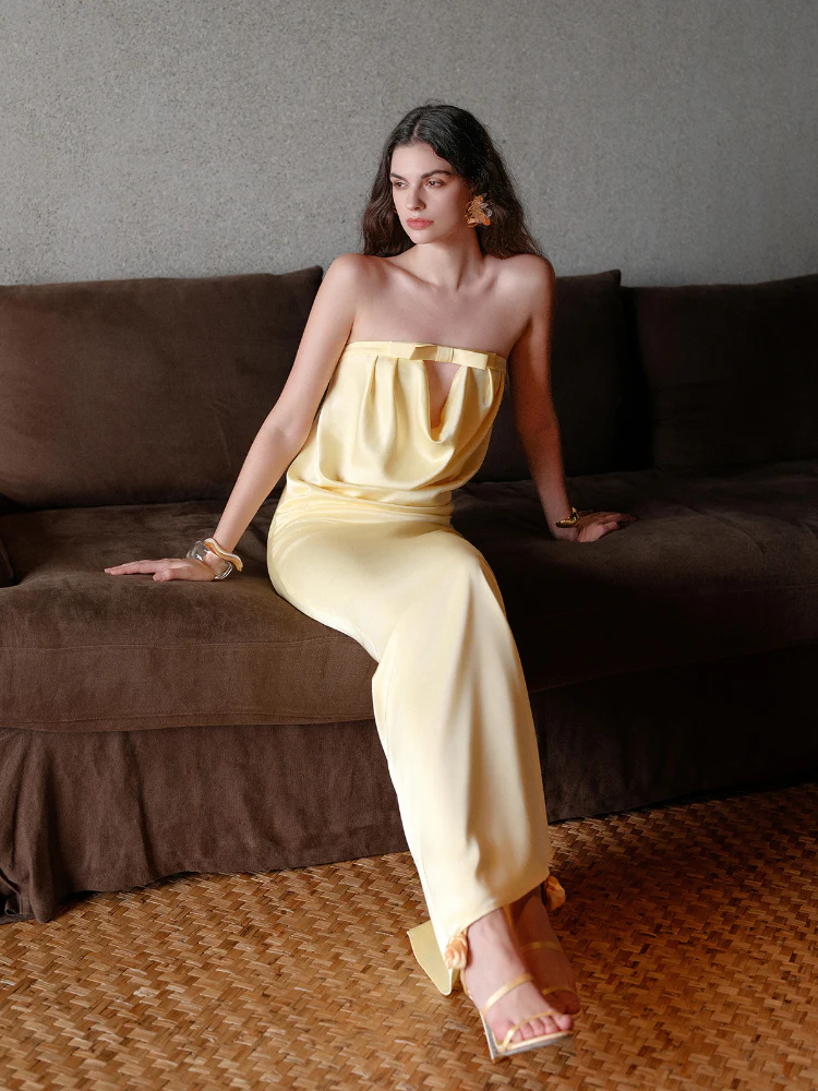 Halter Bowknot Cowl Neck Backless Dress