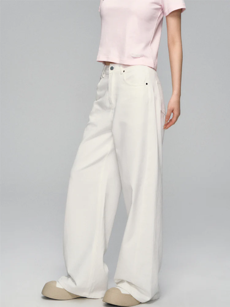 White Scimitar Shaped Slimming Jeans