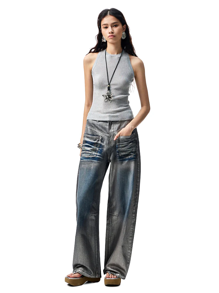 Hollow Out Cable Knit Sleeveless Tank Top