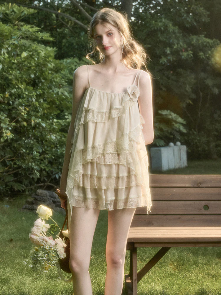 Soft Lace Fairy Tank Top & Skirt Set