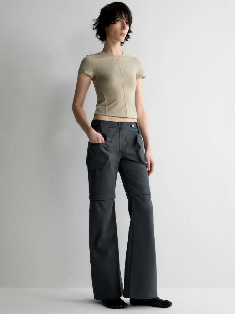 Two-in-One Removable Flared Casual Pants