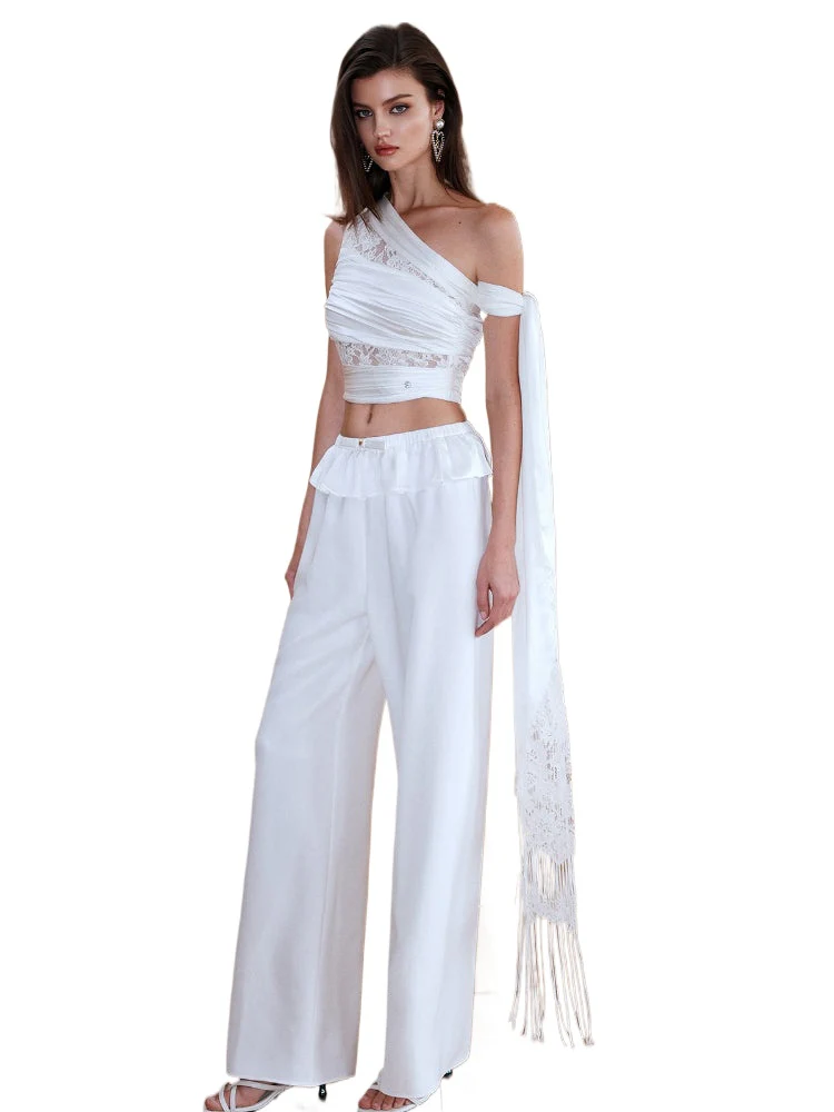 Bowknot Ruffled Long Pants