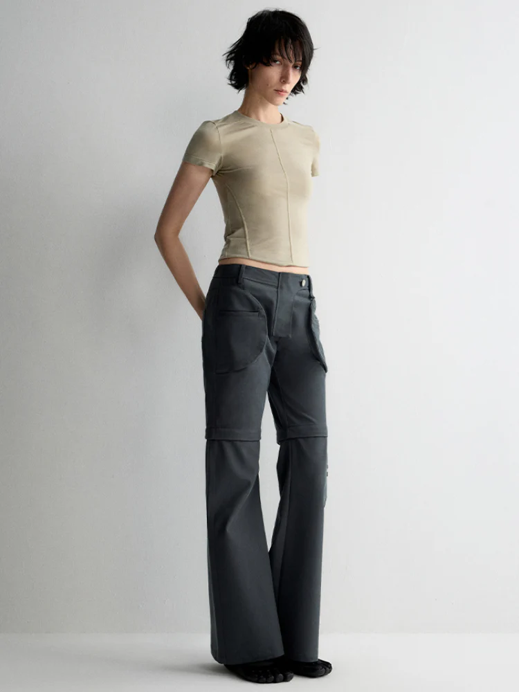 Two-in-One Removable Flared Casual Pants