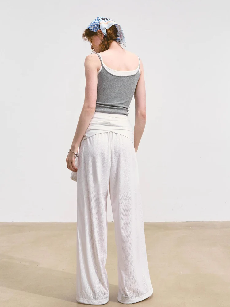 Tie-Waist Flowy Linen Wide-Leg Pants