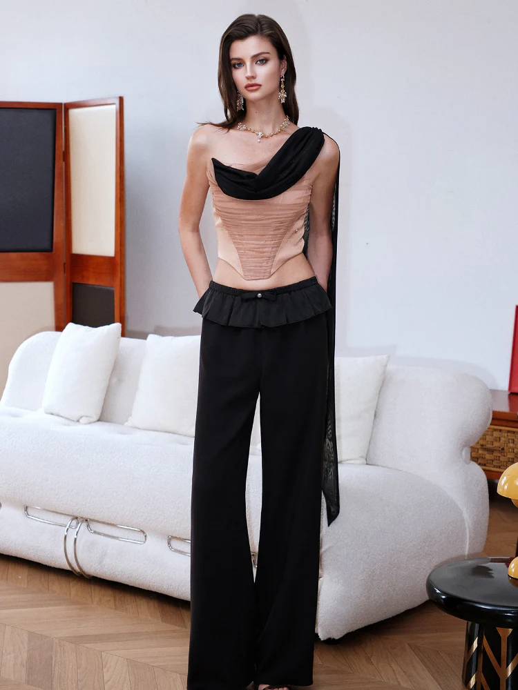 Bowknot Ruffled Long Pants