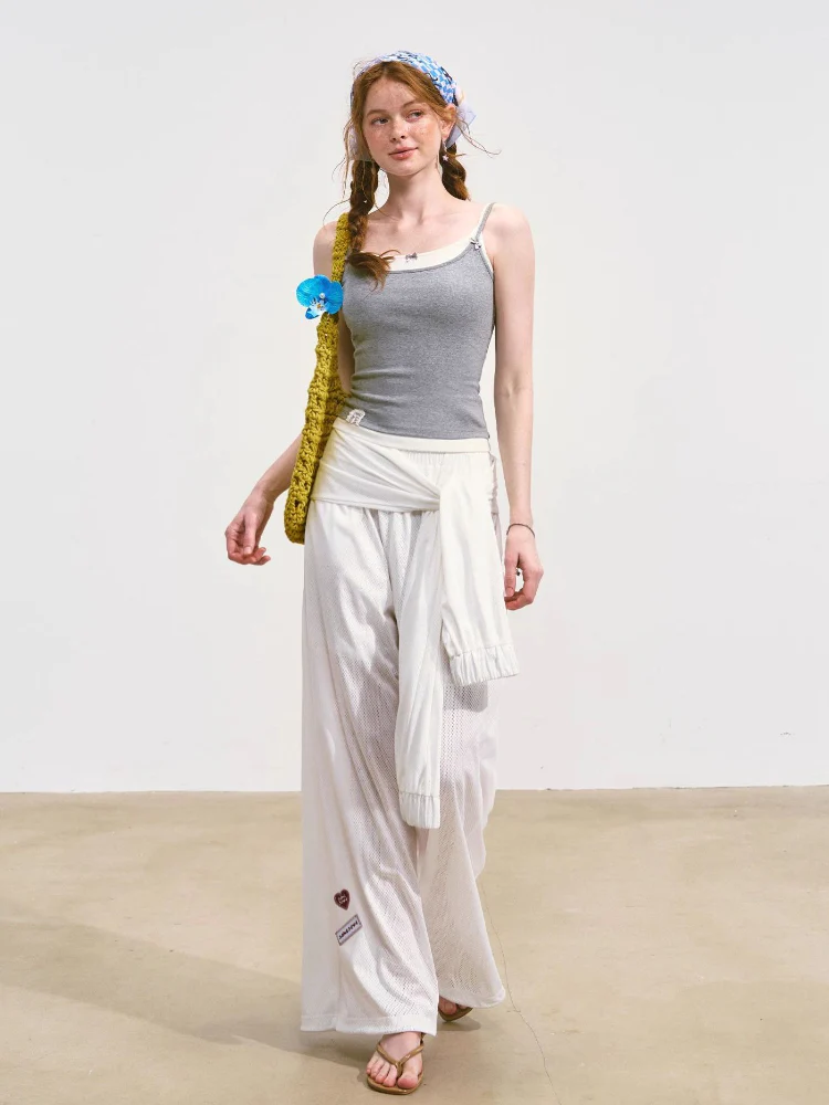Tie-Waist Flowy Linen Wide-Leg Pants