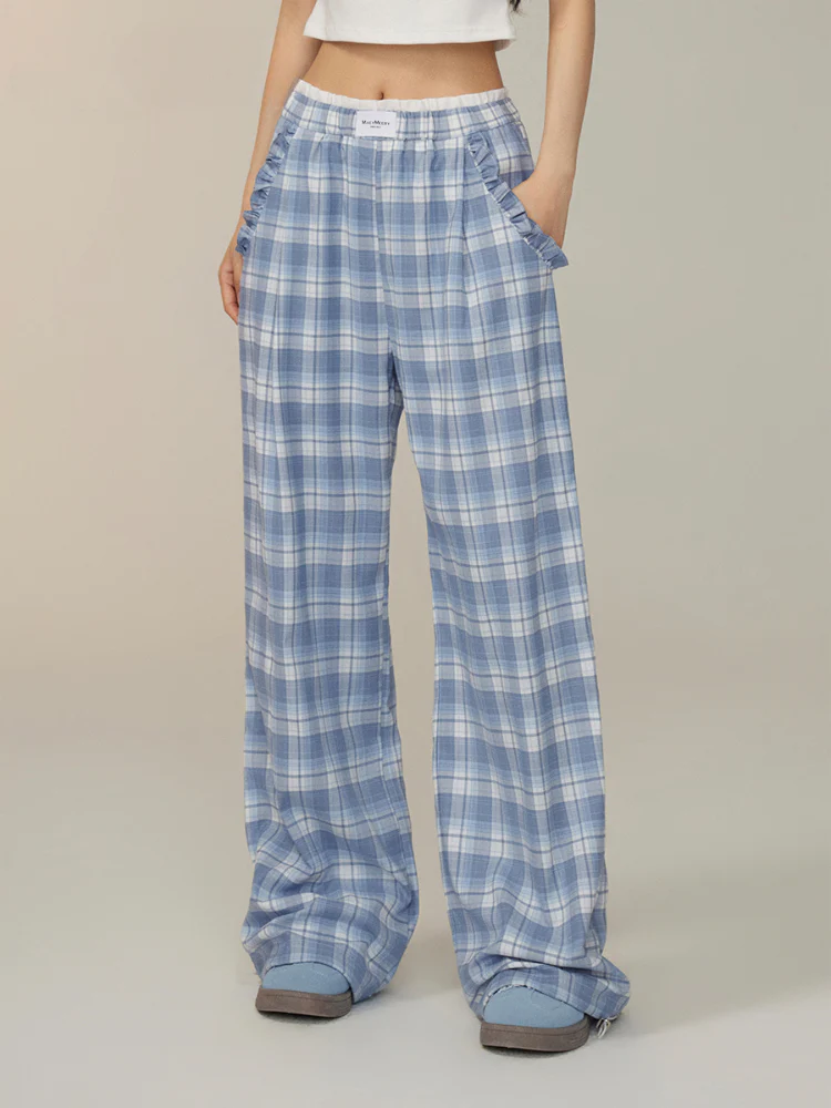 Fake Two-piece Lace Wide-leg Pants