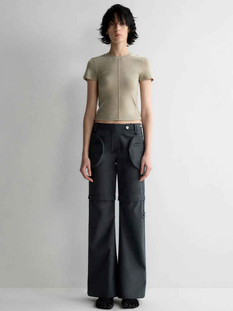 Two-in-One Removable Flared Casual Pants