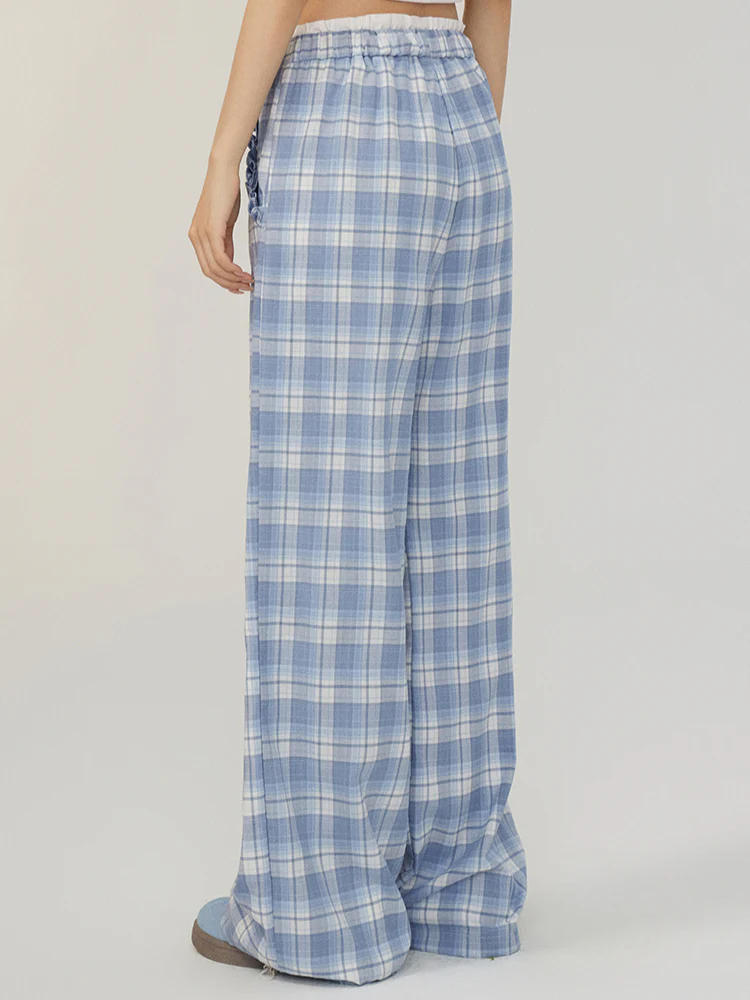 Fake Two-piece Lace Wide-leg Pants