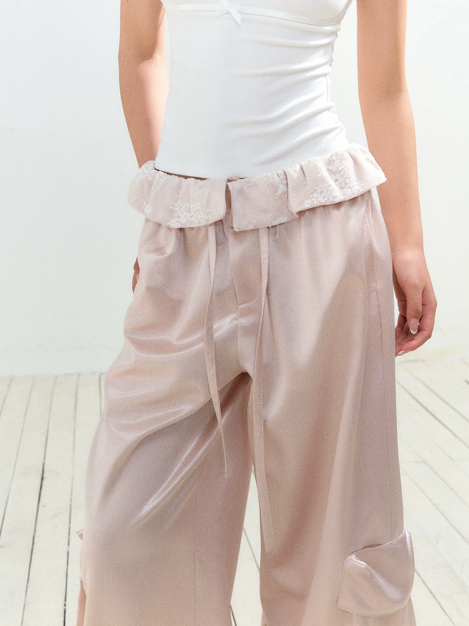 Lace Large Pocket Utility Pants