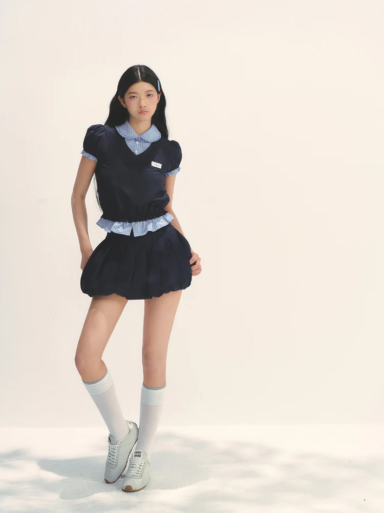 MIU Style Layered-effect Blouse