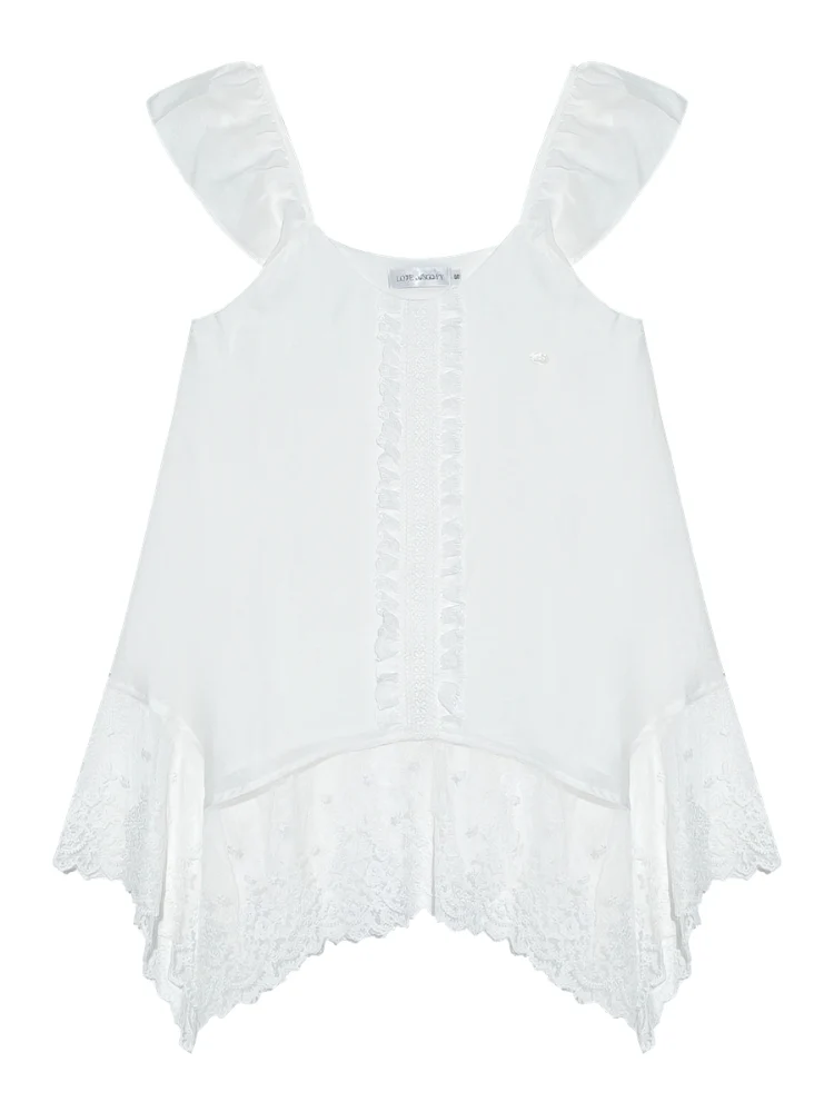 Lace Ruffled Hem Top