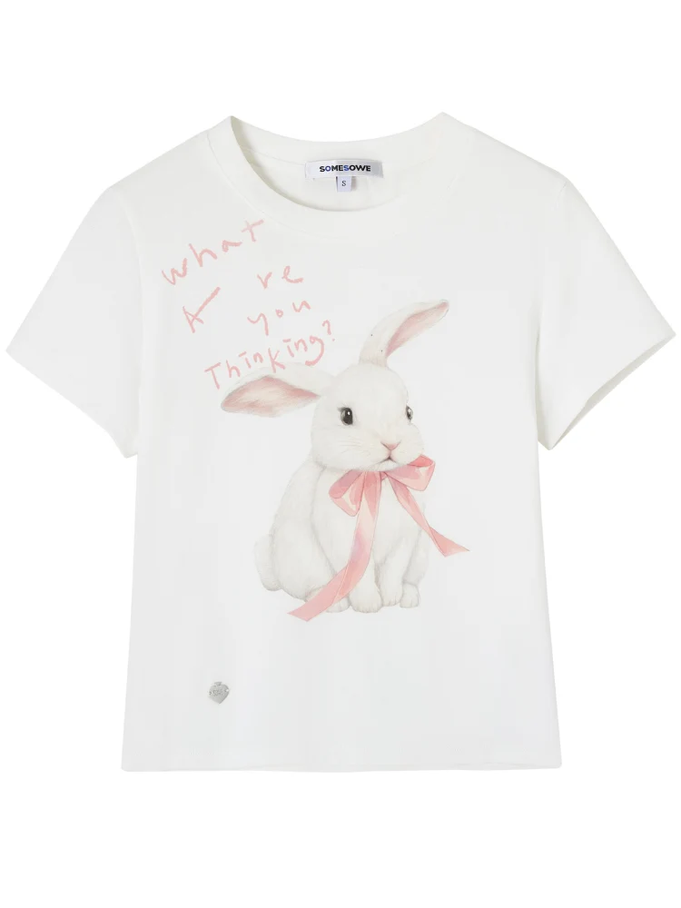 Bow Bunny Print Short - Sleeve T-Shirt