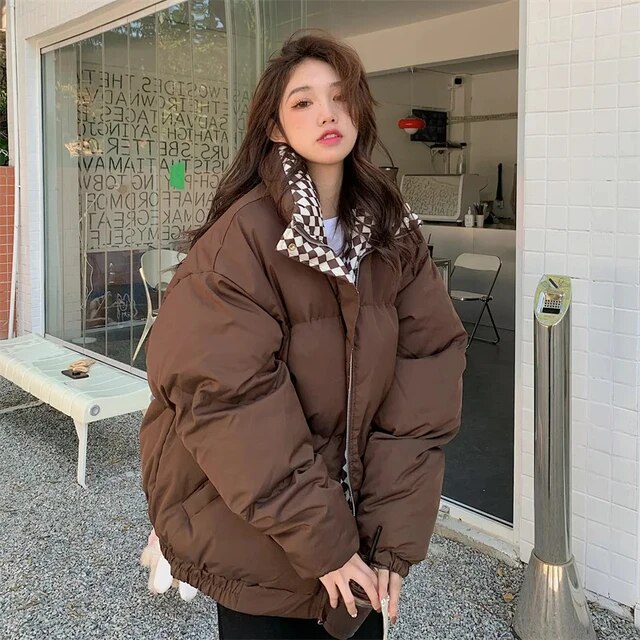 Winter Autumn Parka Coat Women's Jacket Thick Warm Women Fashion Black Cotton Coats Women Elegant Zipper Oversize Jackets Tops