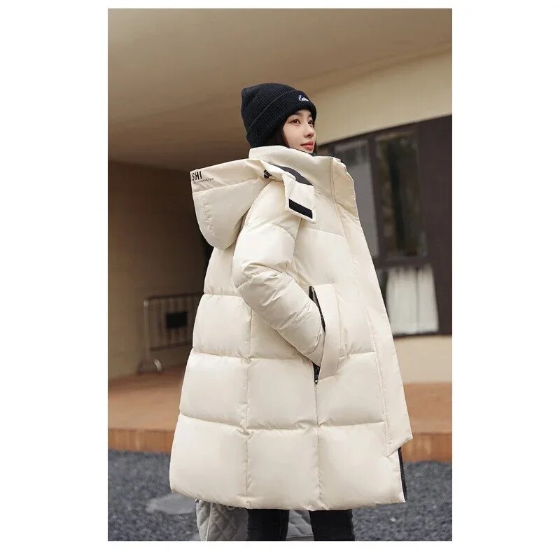 Long Coat for Women Oversized Mid Length Down Jacket Winter Coats for Ladies Women High Quality Loose Women's Down Coats