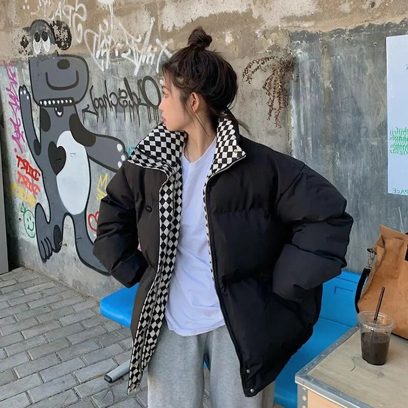 Winter Autumn Parka Coat Women's Jacket Thick Warm Women Fashion Black Cotton Coats Women Elegant Zipper Oversize Jackets Tops