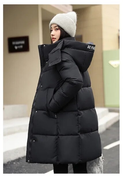 Long Coat for Women Oversized Mid Length Down Jacket Winter Coats for Ladies Women High Quality Loose Women's Down Coats