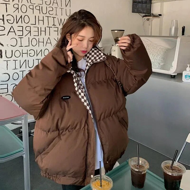 Winter Autumn Parka Coat Women's Jacket Thick Warm Women Fashion Black Cotton Coats Women Elegant Zipper Oversize Jackets Tops