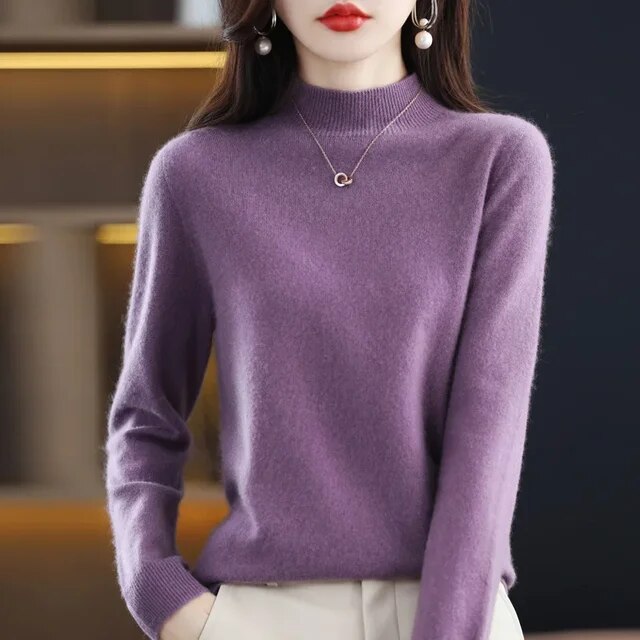 Women Sweaters Autumn Winter Long Sleeve Pullovers Knitwears Warm Pullovers Korean Cashmere Bottoming Shirts Slim Fit Jumper