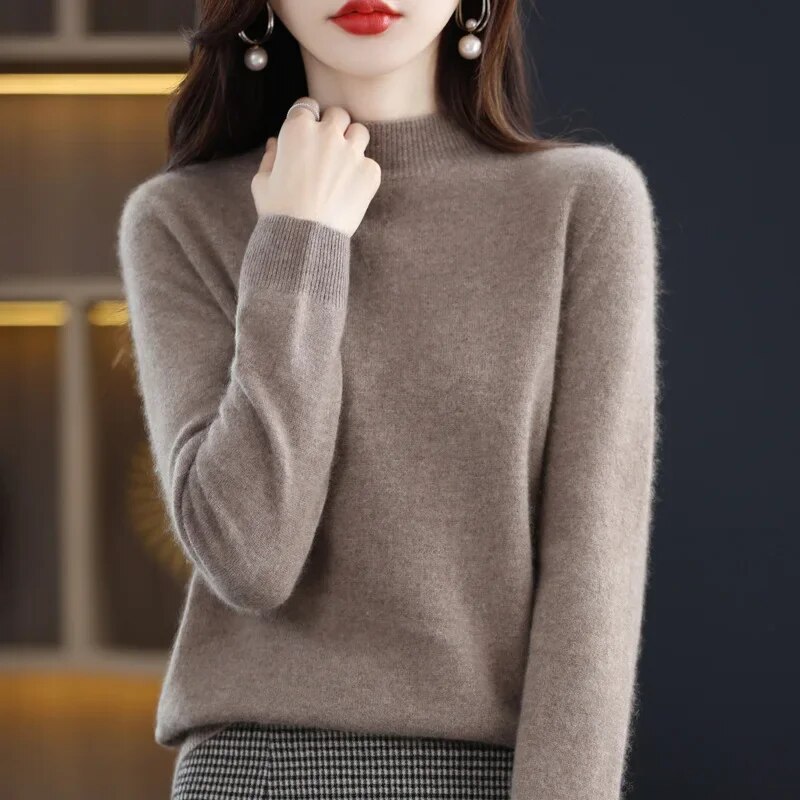 Women Sweaters Autumn Winter Long Sleeve Pullovers Knitwears Warm Pullovers Korean Cashmere Bottoming Shirts Slim Fit Jumper