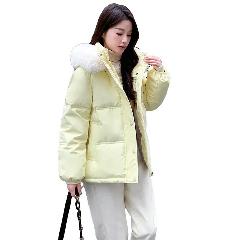 Winter Women Parka Coats Long Cotton Casual Fur Hooded Jackets Thick Warm Slim-fit Jacket Female Overcoat Clothing