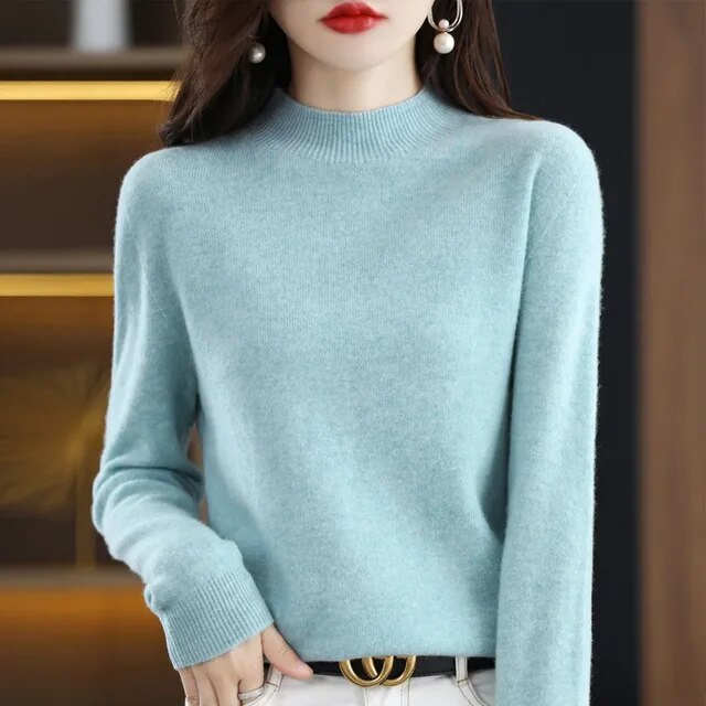 Women Sweaters Autumn Winter Long Sleeve Pullovers Knitwears Warm Pullovers Korean Cashmere Bottoming Shirts Slim Fit Jumper