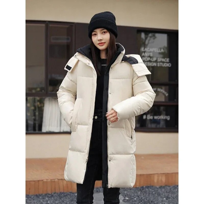 Long Coat for Women Oversized Mid Length Down Jacket Winter Coats for Ladies Women High Quality Loose Women's Down Coats