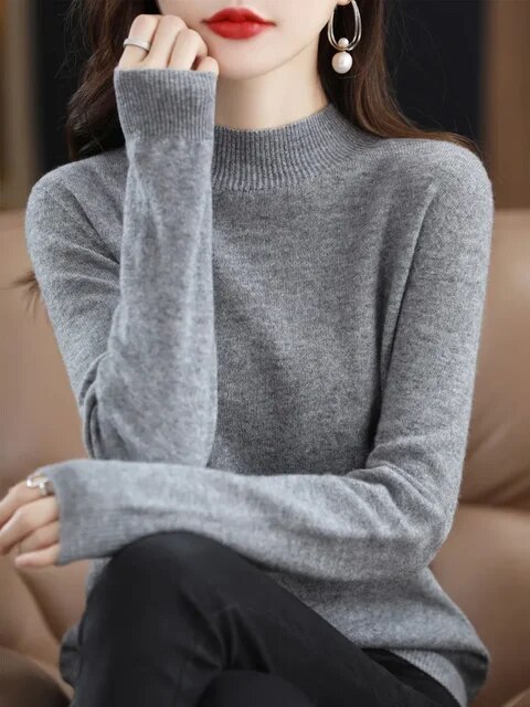 Women Sweaters Autumn Winter Long Sleeve Pullovers Knitwears Warm Pullovers Korean Cashmere Bottoming Shirts Slim Fit Jumper
