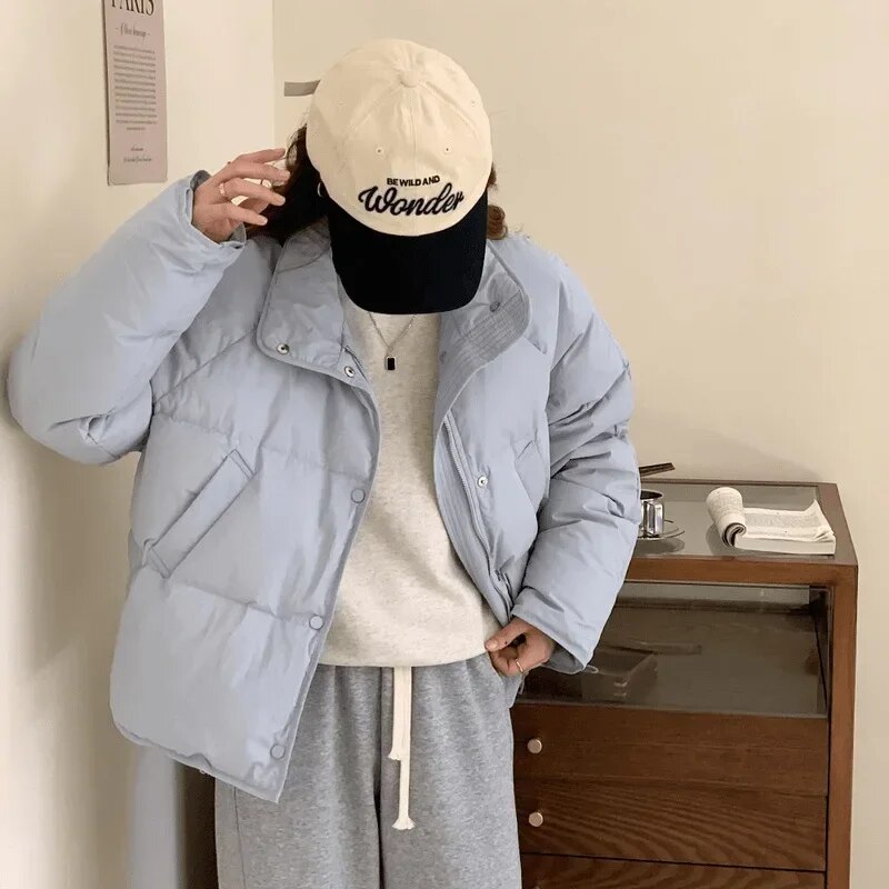 New  Winter Fashion Warm Women's Long Sleeve Parkas Solid Color Winter Coat Cotton Bubble Jacket Women's Fluffy Down Jacket