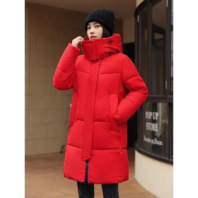 Long Coat for Women Oversized Mid Length Down Jacket Winter Coats for Ladies Women High Quality Loose Women's Down Coats