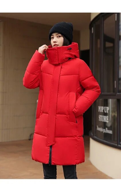 Long Coat for Women Oversized Mid Length Down Jacket Winter Coats for Ladies Women High Quality Loose Women's Down Coats