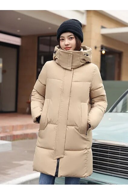 Long Coat for Women Oversized Mid Length Down Jacket Winter Coats for Ladies Women High Quality Loose Women's Down Coats