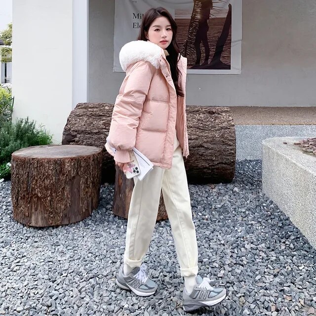 Winter Women Parka Coats Long Cotton Casual Fur Hooded Jackets Thick Warm Slim-fit Jacket Female Overcoat Clothing