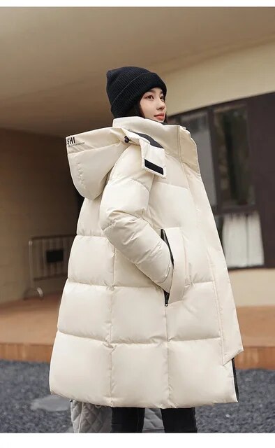 Long Coat for Women Oversized Mid Length Down Jacket Winter Coats for Ladies Women High Quality Loose Women's Down Coats