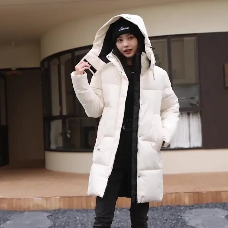 Long Coat for Women Oversized Mid Length Down Jacket Winter Coats for Ladies Women High Quality Loose Women's Down Coats