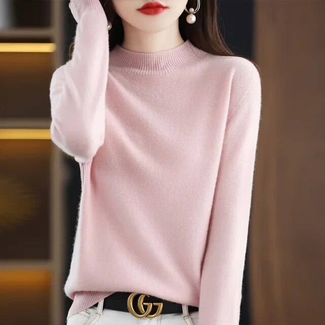 Women Sweaters Autumn Winter Long Sleeve Pullovers Knitwears Warm Pullovers Korean Cashmere Bottoming Shirts Slim Fit Jumper