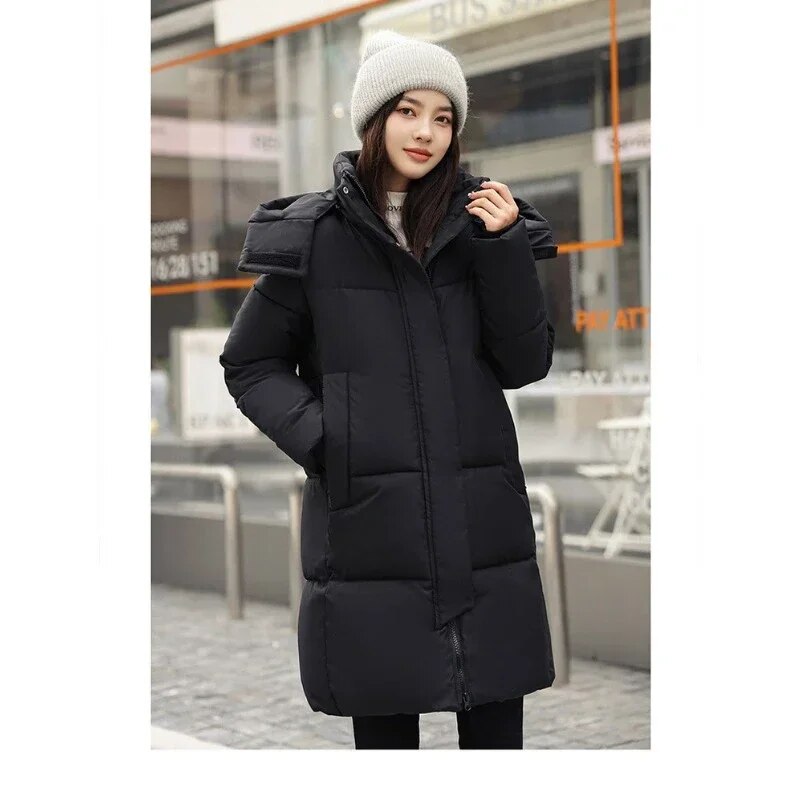 Long Coat for Women Oversized Mid Length Down Jacket Winter Coats for Ladies Women High Quality Loose Women's Down Coats