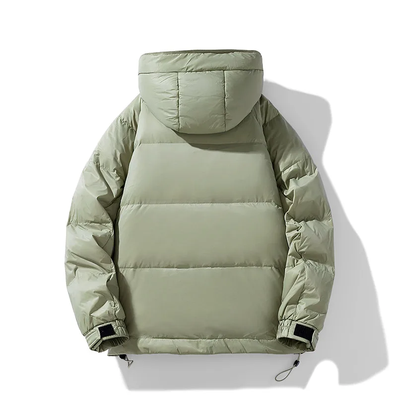 UETEEY  New Winter Jacket Men 80 White Duck Down Warm Thick Solid Hooded Male Parkas Fashion Outdoor Casual Mens Puffer Coat