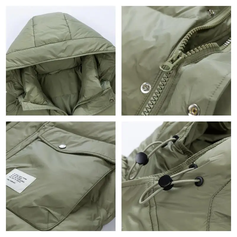 UETEEY  New Winter Jacket Men 80 White Duck Down Warm Thick Solid Hooded Male Parkas Fashion Outdoor Casual Mens Puffer Coat