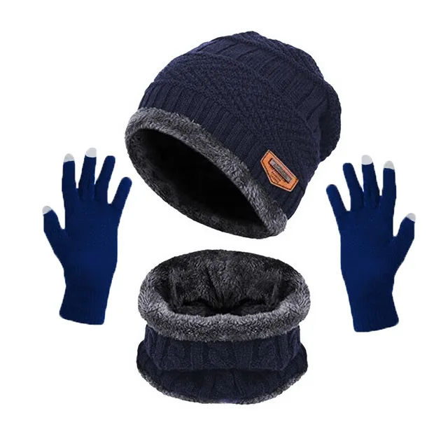 Winter Wool Neck Scarf Cap For Men Women Thick Warm Velvet Beanie Hat Knitted Hat Outdoor Riding Hat Mask Bonnet Hats Set Scarf