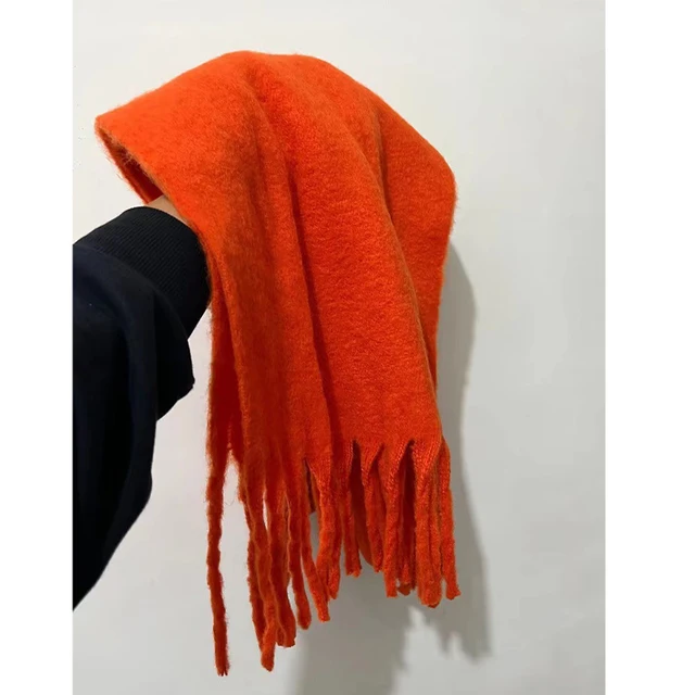 Winter Warm Solid Colors Scarf Women Men 2023 Cashmere Fashion Rainbow Thickened Long Tassel Shawl Autumn Outdoor Gifts