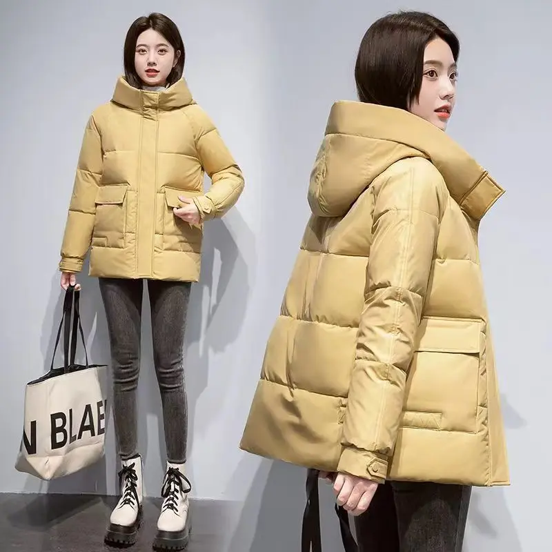 Thickening Women's Puffer Coat White Duck Down Short Women's Coats in Promotion Hooded 2023 New Woman Winter Coat Jackets Jacket