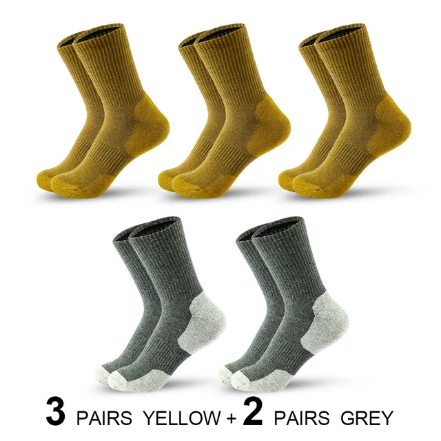 2023 New Autumn And Spring Men's Sports Socks Casual Color Matching Thick Warm Breathable High Quality Socks 5 Pairs EU 38-43