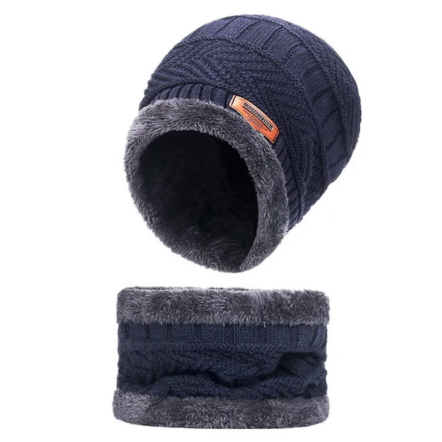 Winter Wool Neck Scarf Cap For Men Women Thick Warm Velvet Beanie Hat Knitted Hat Outdoor Riding Hat Mask Bonnet Hats Set Scarf