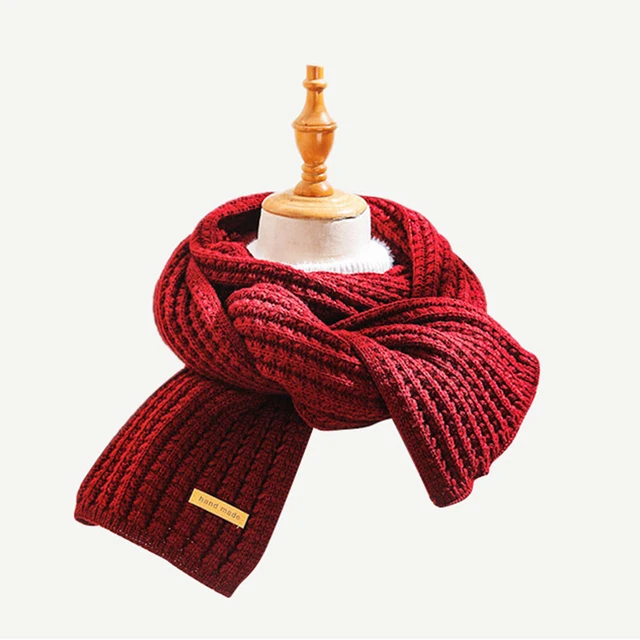 New Solid Knitted Thermal Windproof Scarf Women Men Girl Couple 2023 Winter Thick Warm Vintage Female Shawl Fashion Scarves